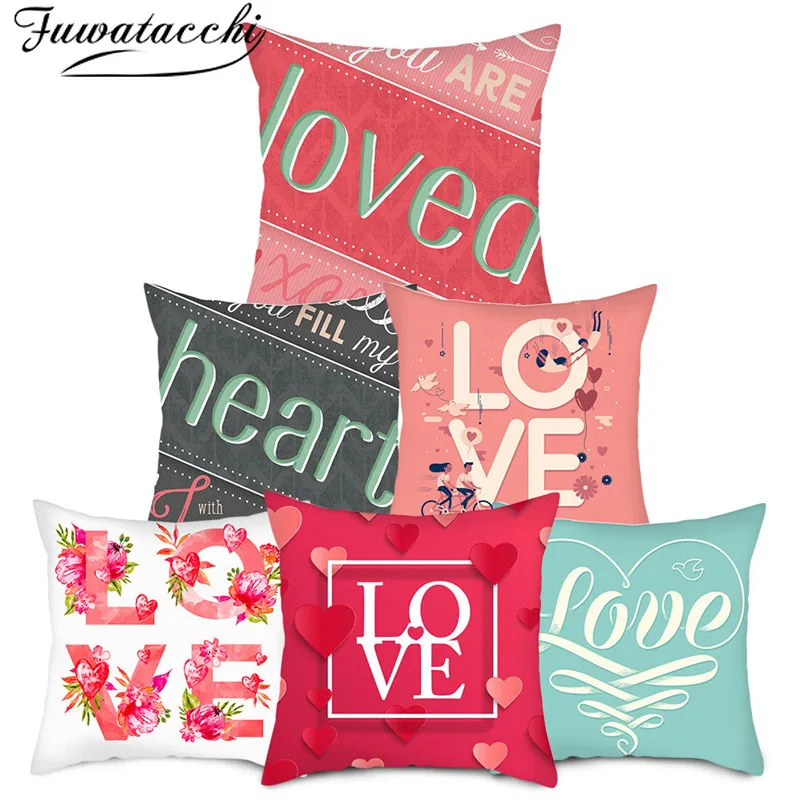Чехлы на подушки Fuwatacchi с именем любви подушка для влюбленных хлопковые спальни