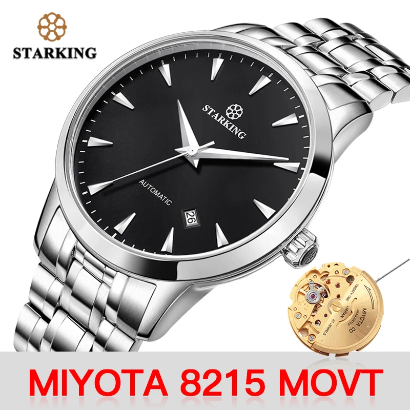 STARKING Мужские механические часы MIYOTA 8215 MOVT наручные сапфировые из нержавеющей