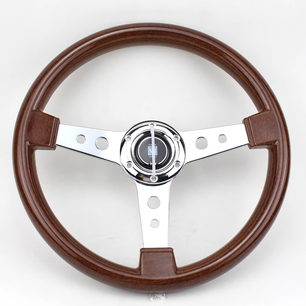 14 дюймов ND Нержавеющая сталь серебро говорил деревянный Стиль Гонки Тюнинг