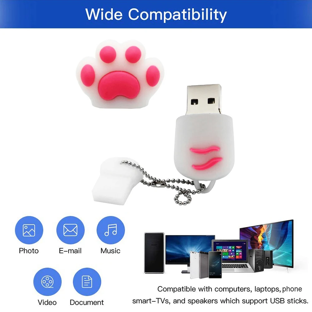 

Маленький USB флэш-накопитель для чтения, письма, мягкий ПВХ Кот лапа/пивная чашка, USB 2,0, Флэшка, флэш-накопитель для ПК, компьютерные аксессуа...