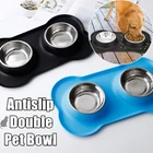 Кормушка для собак, водой и еды, нескользящий Силиконовый коврик для питомцев, щенков, маленьких и средних собак