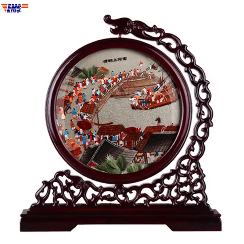 Китайский стиль на реке во время фестиваля Цинмин ручная вышивка гостиная