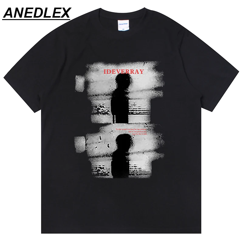 

2022 Men Loose T Shirt Hip Hop Streetwear Shadow Graphic Letter Printed T Shirt Summer Short Sleeve Tshirt Harajuku Cotton Tops