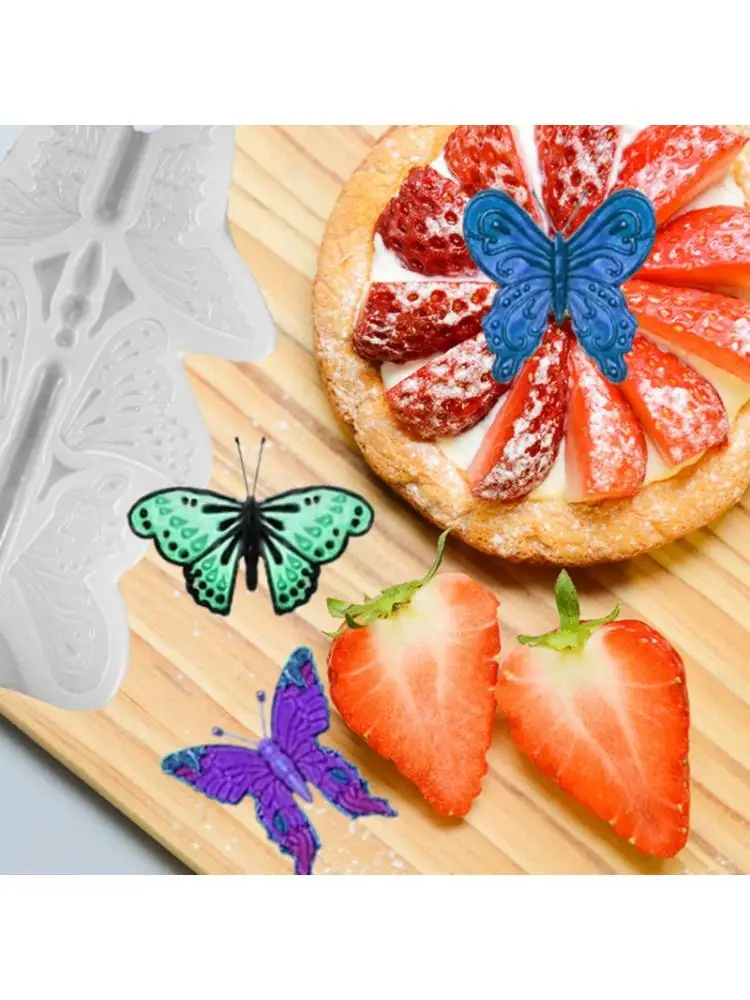 

Butterfly Epoxy Resin Mold Cake Decorations Silicone Mould DIY Crafts Jewelry Pendant Casting Tools 3-Cavities