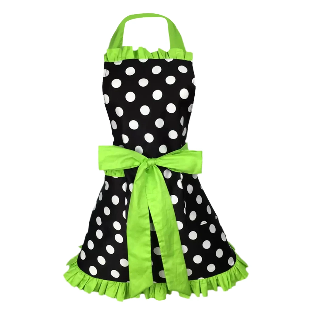 

Adjustable Strap Apron Cooking Pricess Women Cotton Apron Bowknot 8 Colors