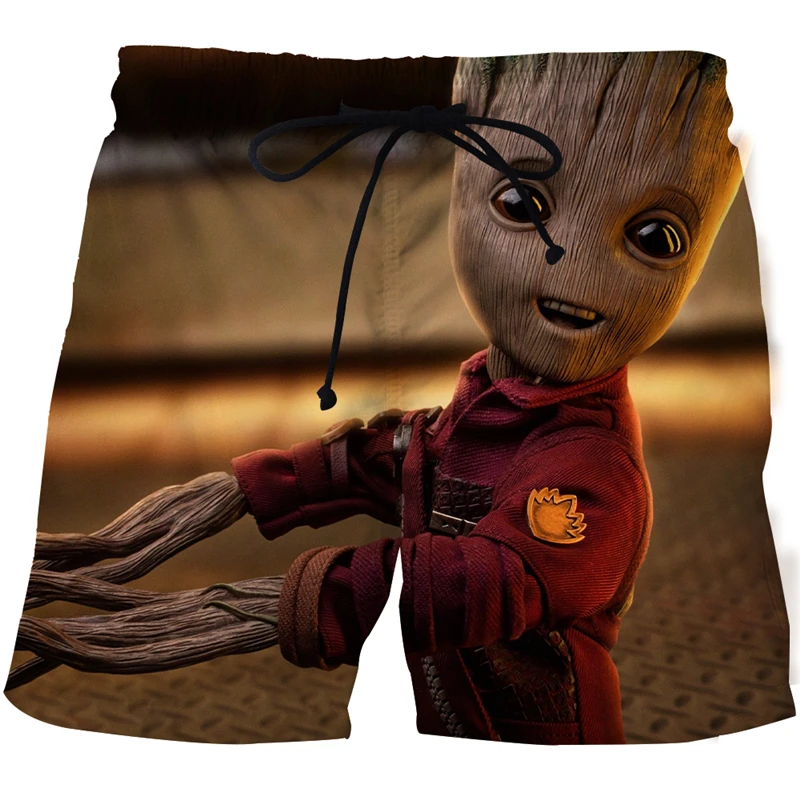 

Шорты Groot, Новинка лета 2021, модные пляжные штаны, кружевные штаны в стиле Харадзюку С 3D-принтом маленького дерева, Пляжные штаны для отпуска в...