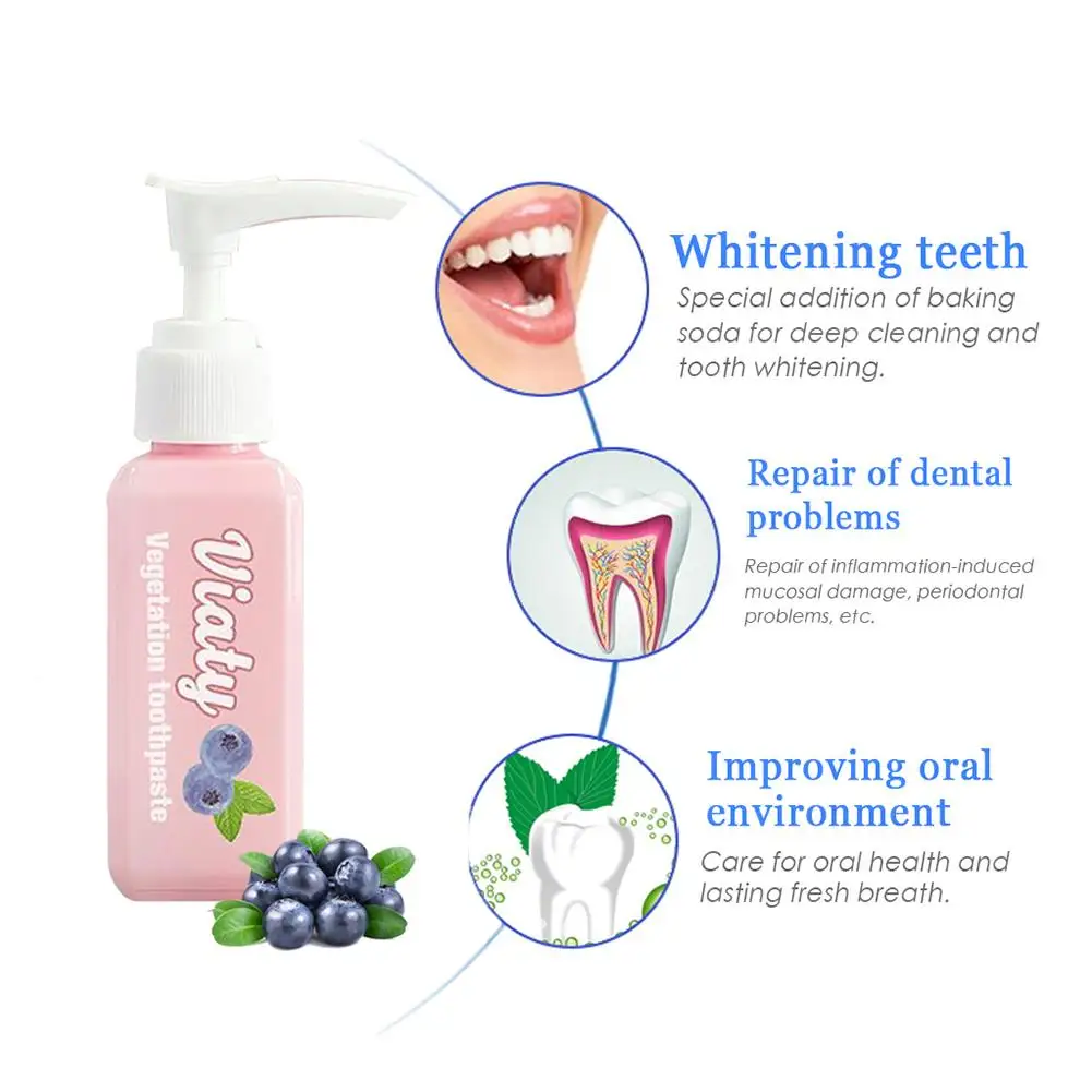 

1PC Natural Viaty Toothpaste Stain Removal Whitening Toothpaste Fight Bleeding Gums Fresh 2019 Hot selling