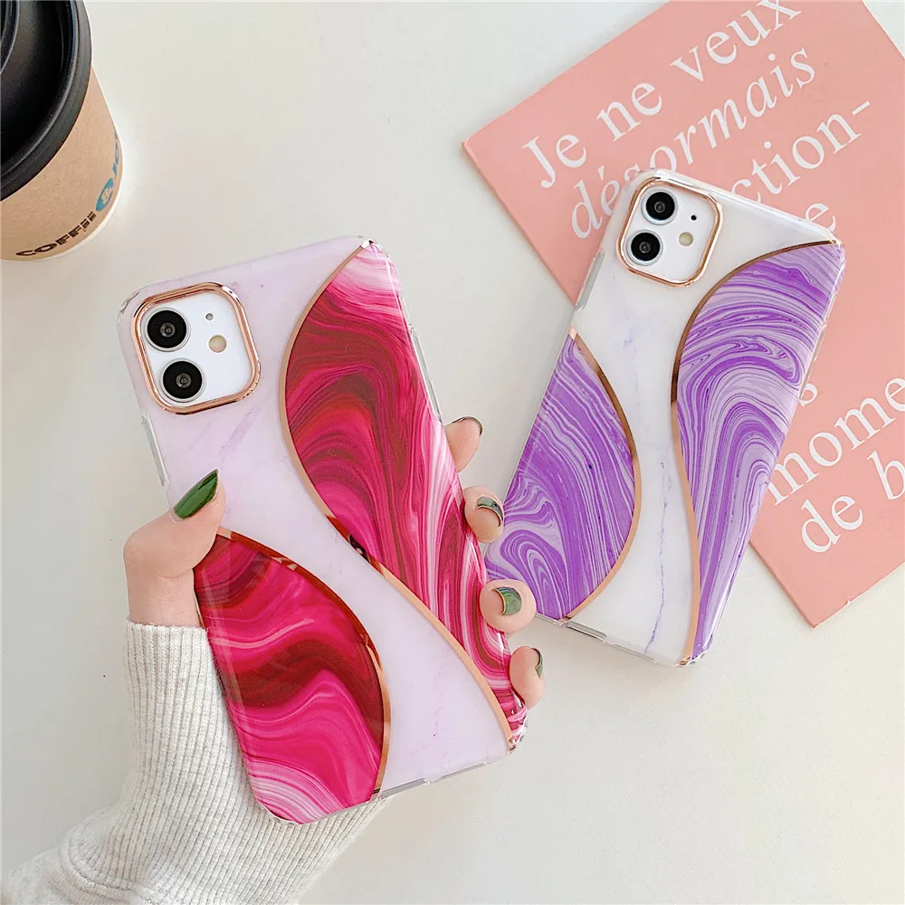 

Phone Case sFor iPhone 7 8 Plus 11 Pro X XS Max XR SE 2020 Case Luxury Finger Ring Stand plating Floral Soft Silicone Cover Capa