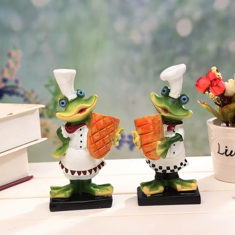 Creative Resin Frog Chef Figurines Ornaments Cute Crafts TV Cabinet Decor Home Decoration Accessories Birthday Gifts | Дом и сад