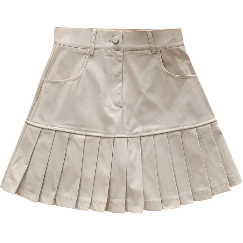 

Yeeloca Design Fashion Versatile Skirt Women's 2021 Summer New Minority Casual Solid Mini Saias Korean A-line Pleated Bottom