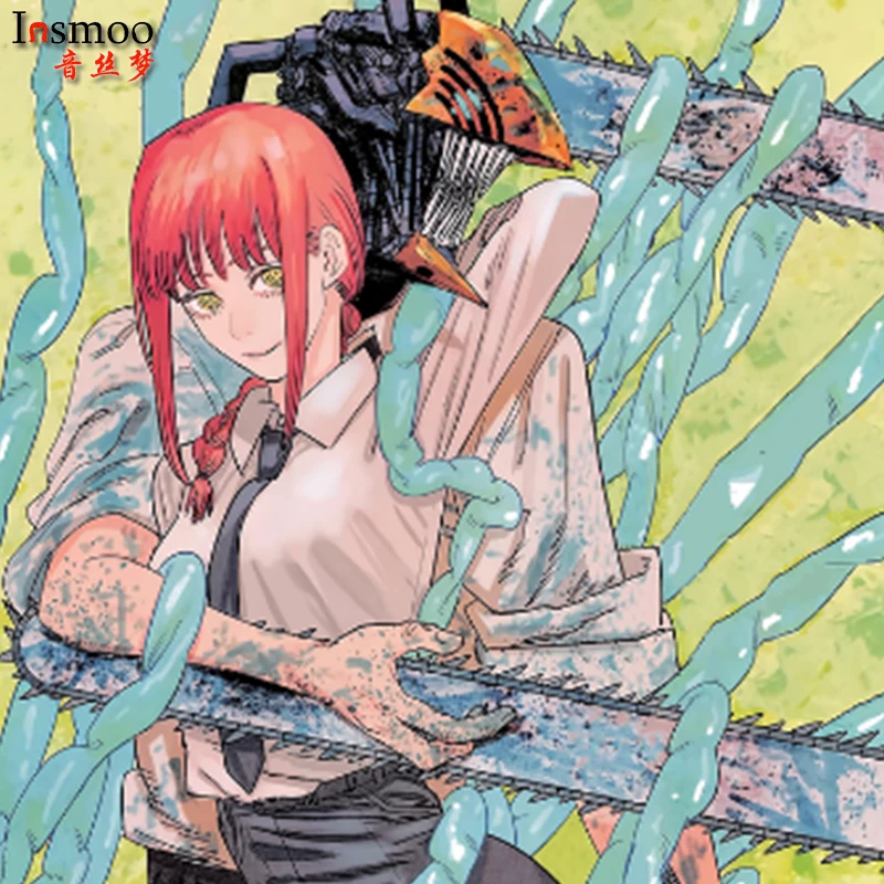 Парик Makima в розовой оплетке аниме для косплея бензопилы синтетический длиной 70