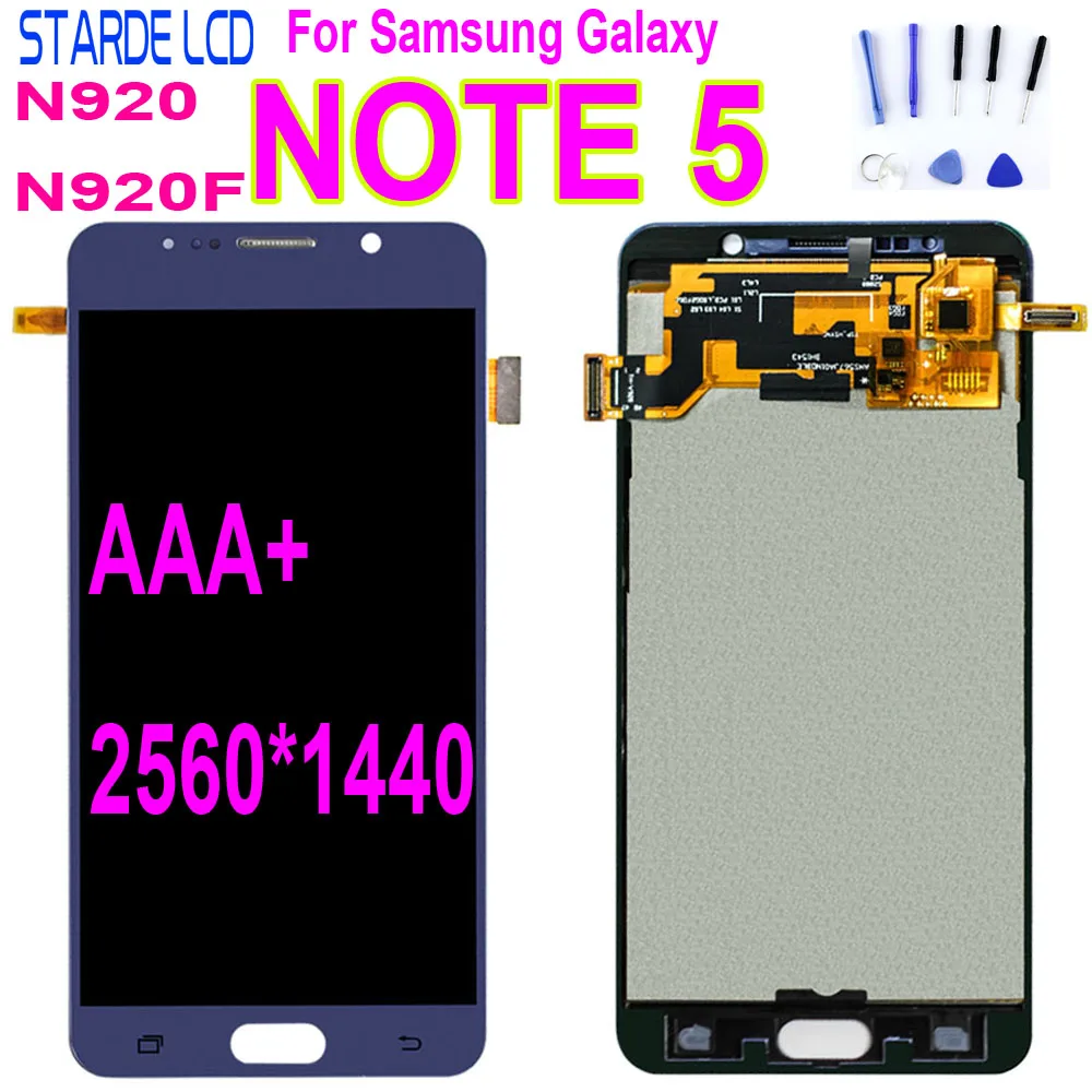 

ЖК-дисплей 5,7 ''Note 5 для Samsung Galaxy NOTE 5 N920 N920F, ЖК-дисплей с сенсорным экраном и дигитайзером в сборе, замена экрана Note5 TFT
