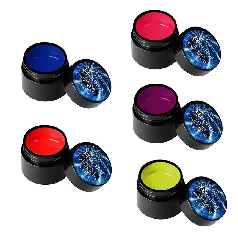 Флуоресцентный паук УФ-гель Радуга световой Гель-лак для ногтей творческий