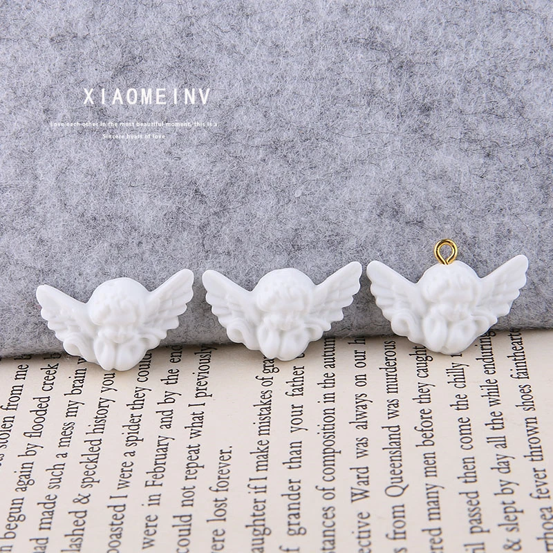 6 шт. корейские винтажные милые белые серьги в стиле барокко с маленьким ангелом