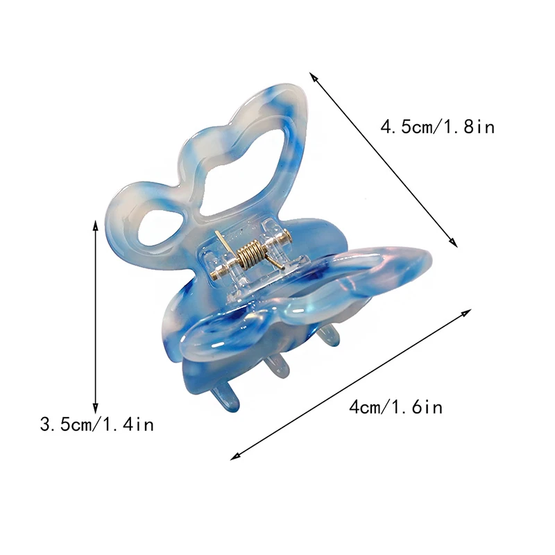 

1PC Korean Solid Butterfly Hair Claws Elegant Acrylic Hairpins Barrette Crab Hair Clips Headwear for Women Girl Hair Accessories