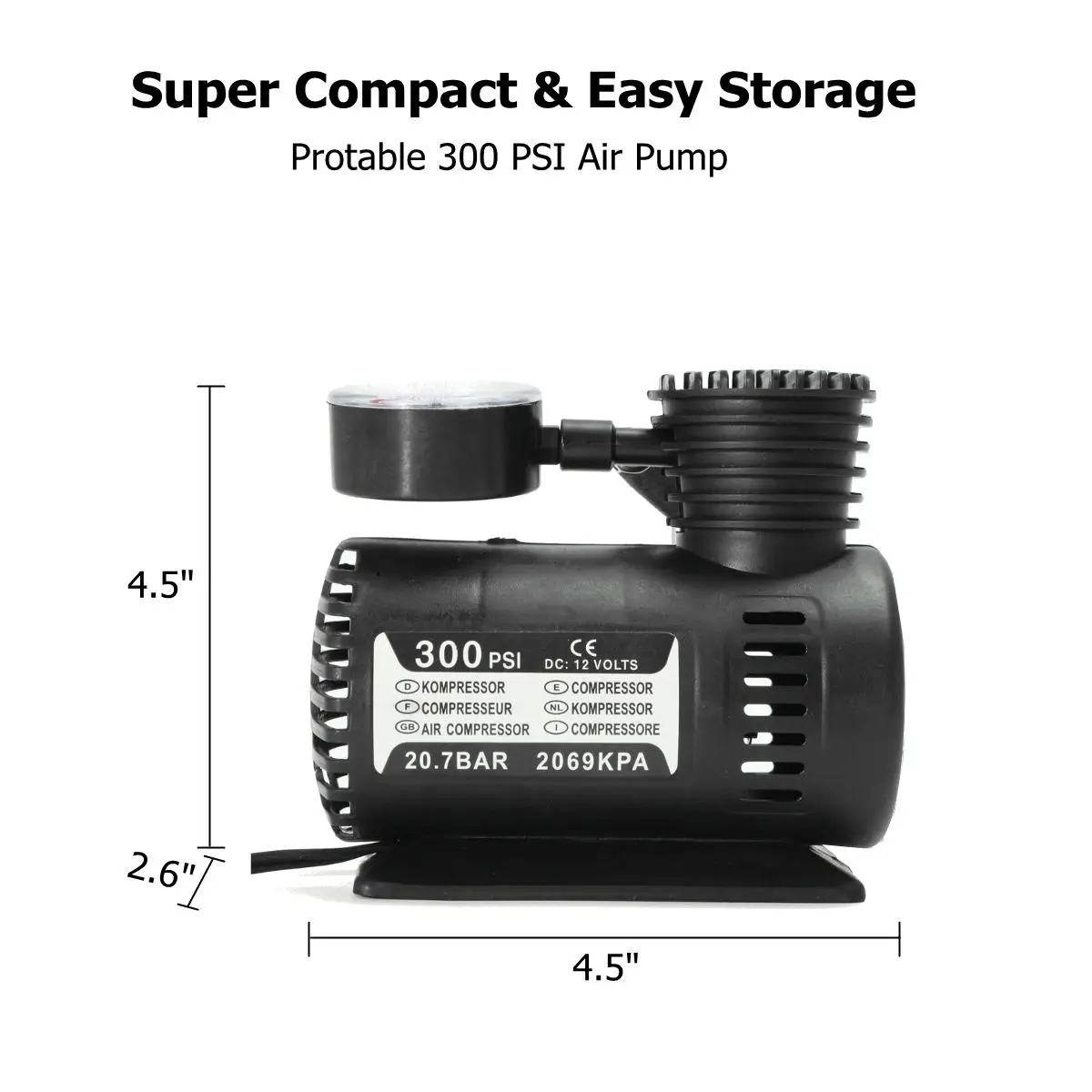 

Car Compressor Tire Pump Heavy Duty Digital Tyre Inflator 12V Super Fast Inflation Auto Air Compressor for Cars Tires SUV