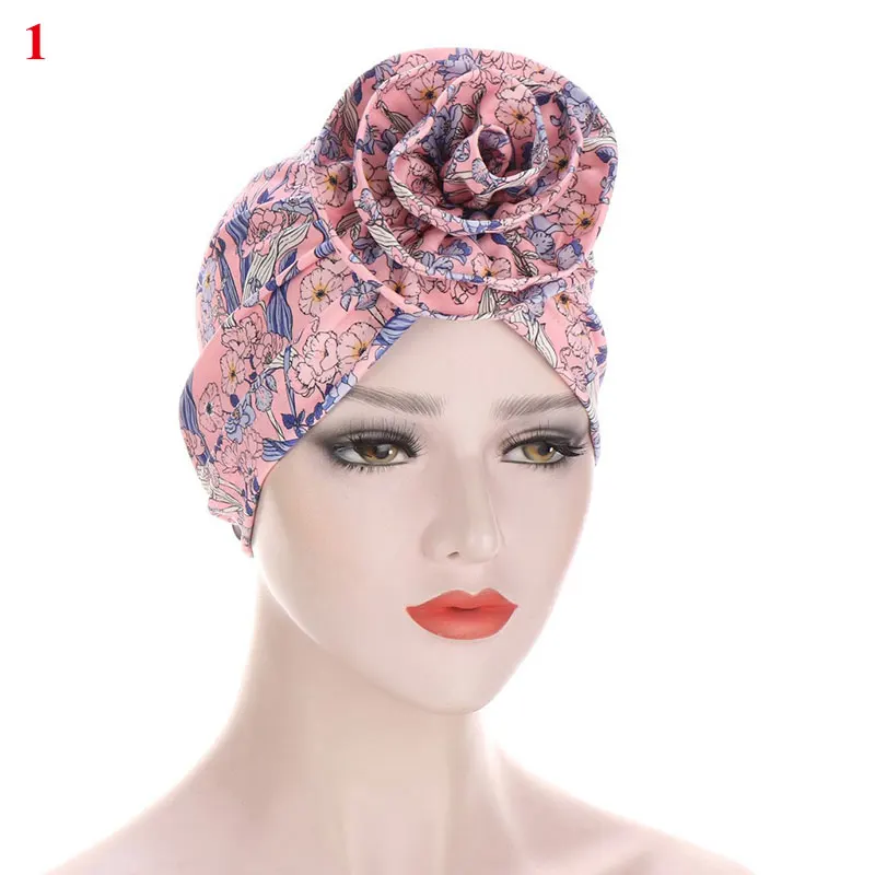 

Cashew Florals Printed Women Turban Hat Bohemia Style Flower Hijab Caps Beanie Hair Accessories India Hat Muslim Scarf Cap Hat