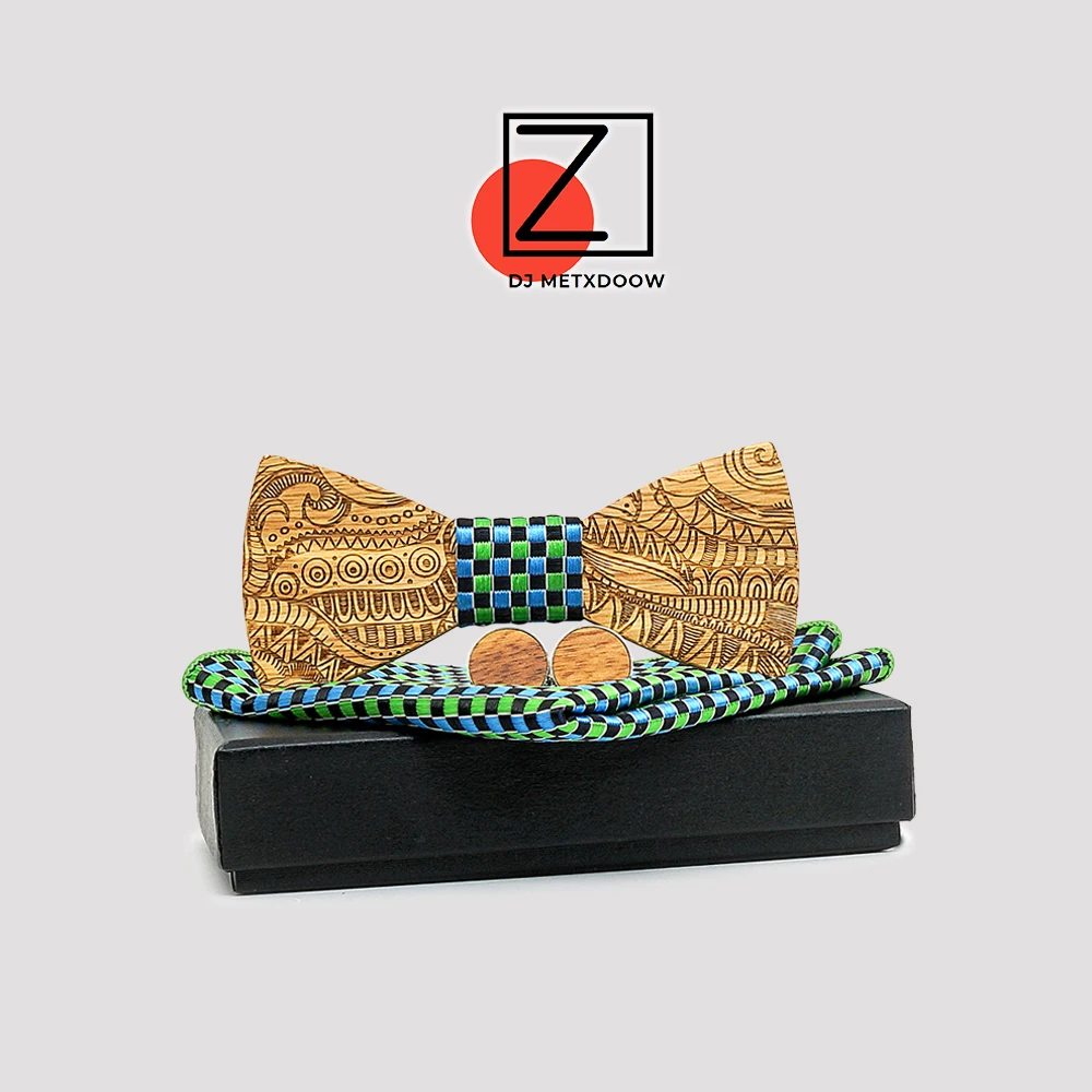 Красный зеленый деревянный галстук запонки модный галстук-бабочка свадебный