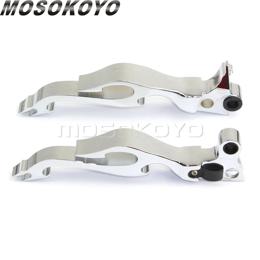 

Chrome Motorcycle Flame Brake Clutch Hand Levers For Harley Street Bob Softail FLST/FXST Night Train FatBoy Custom 1996-2011 12