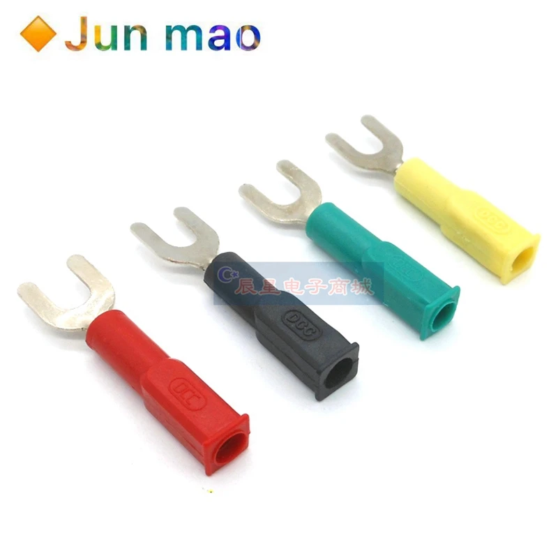 

5 шт. Чистая медь открытый 6 мм DCC тест питания вставка u-образная Соединительная вилка 8 мм банан Джек кабель Разъем адаптер терминал