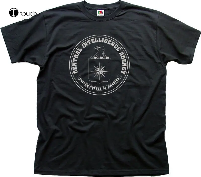 

Cia Central Intelligence Agency Usa Navy Black Zinc Cotton T-Shirt 0263 shirts for teens girls