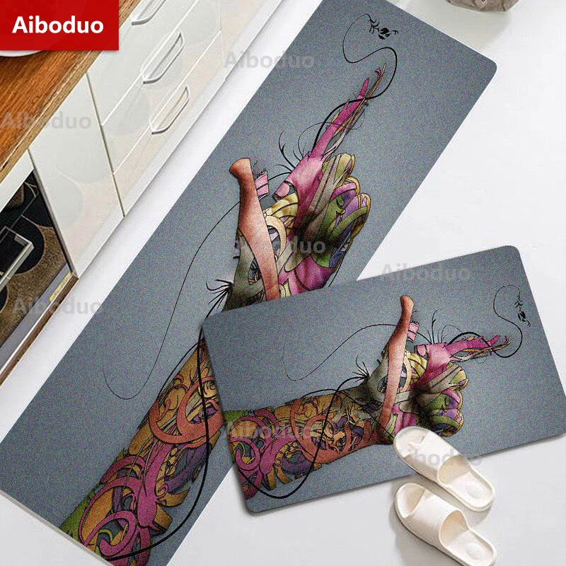 

Finger Art Kitchen Mat Antislip Bath Mat Soft Bedroom Floor Mat Living Room Carpet Doormat Kitchen Rug Tapetes De Baño