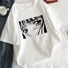 2021 Красивая Женская футболка в Корейском стиле, белая женская футболка с рисунком, футболка в стиле Харадзюку, черная футболка с рисунком манги, искусственная футболка