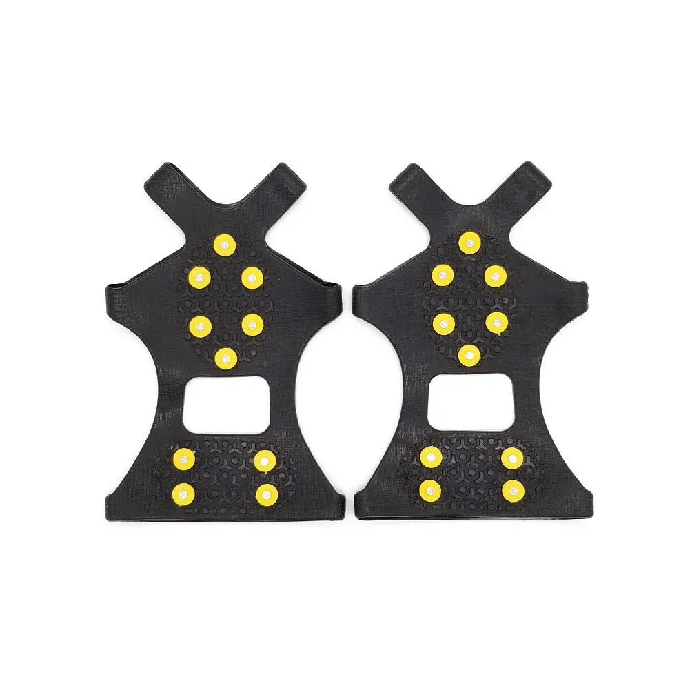 

1 Pair 10 Studs Anti-Skid Ice Gripper Spike Winter Climbing Anti-Slip Snow Spikes Grips Cleats Over Shoes Covers Crampon Black