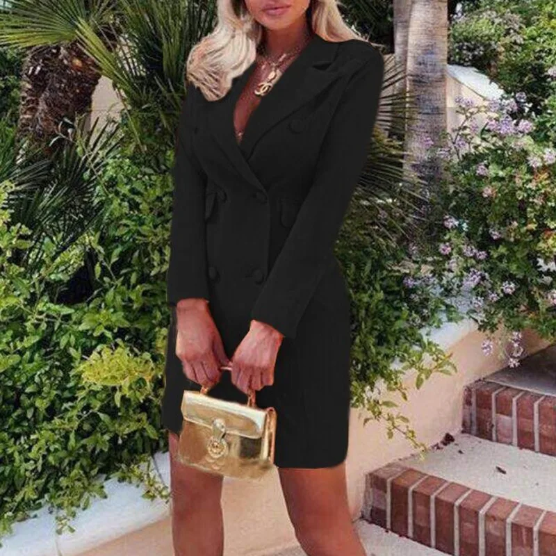 Оранжевый Блейзер миди платье женская одежда повседневная и многорядная пряжка