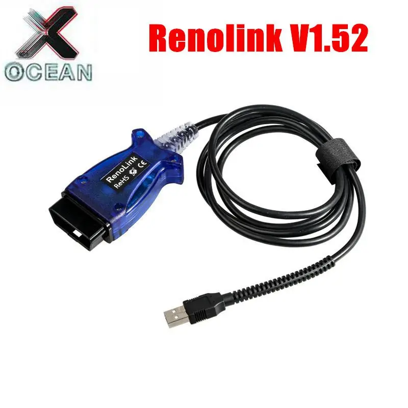 Новейший RENOLINK V1.52 ECU программист для Renault Renolink ключ/Подушка безопасности/ECM/UCH/программатор OBD2 автомобильный диагностический кабель