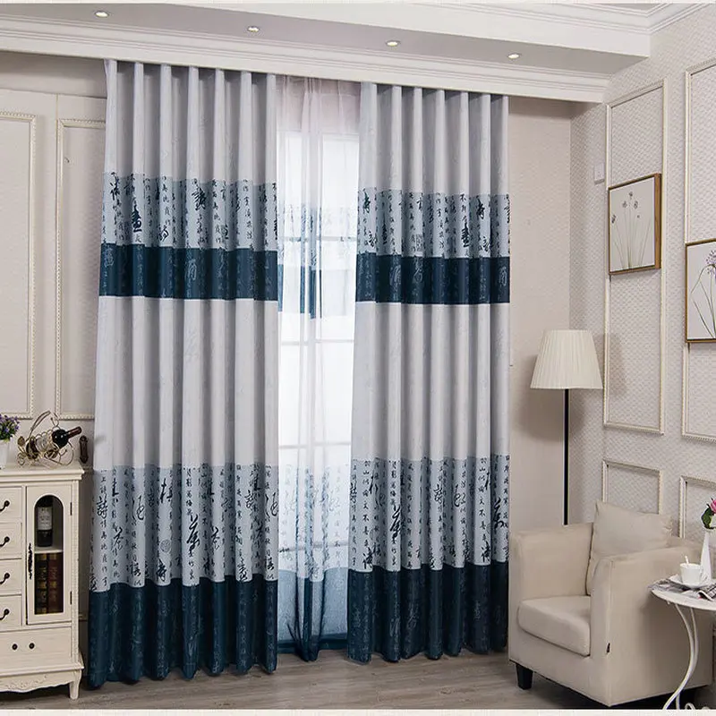 Китайские затемняющие персонажи с чернильным принтом/архитектурные шторы для