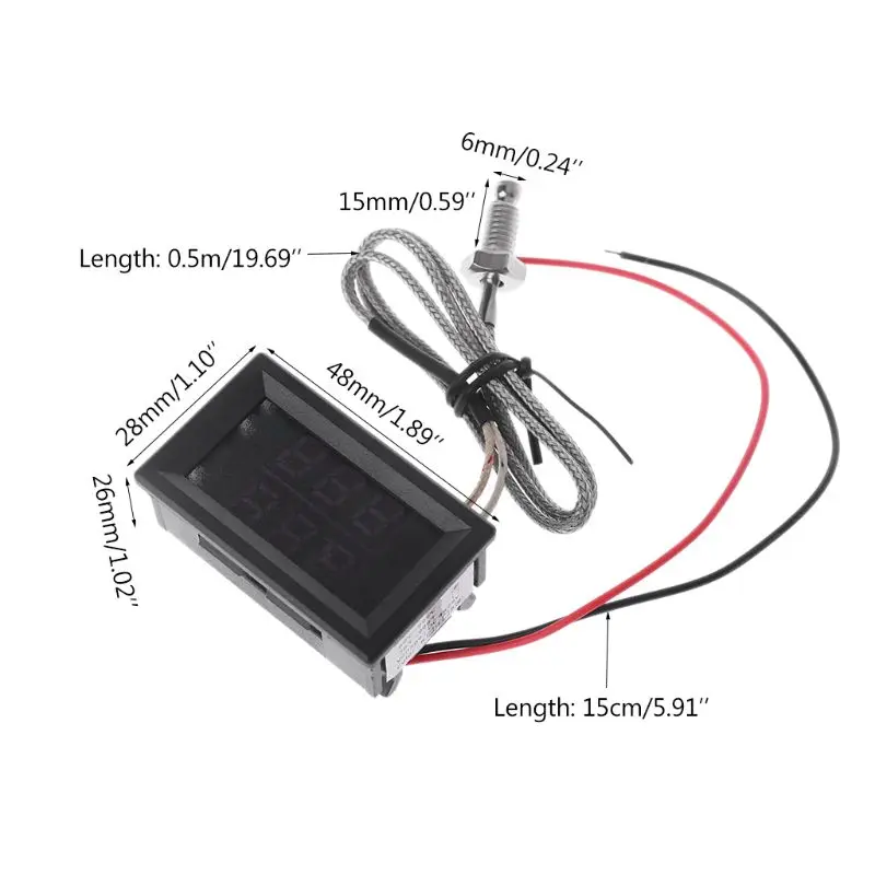 

Dual Digital K Thermocouple Thermometer Embedded High Temperature Sensor Tester 62KD