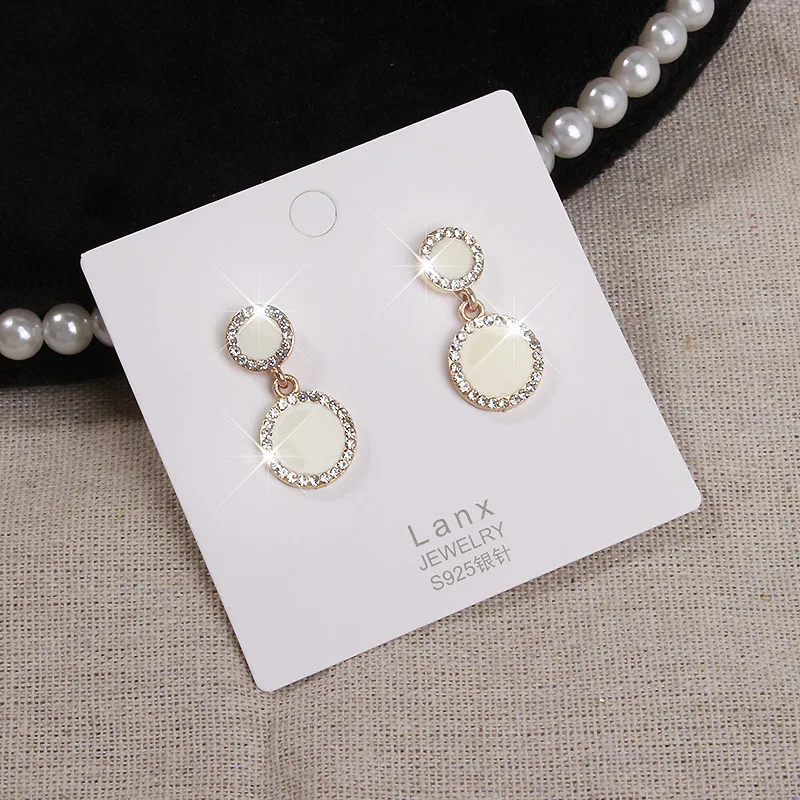 

2020 New Fashion Women Earrings Delicate Sweet Round Shape Rhinestone Earrings For Women Girls Party Jewelry Gifts Wholesale