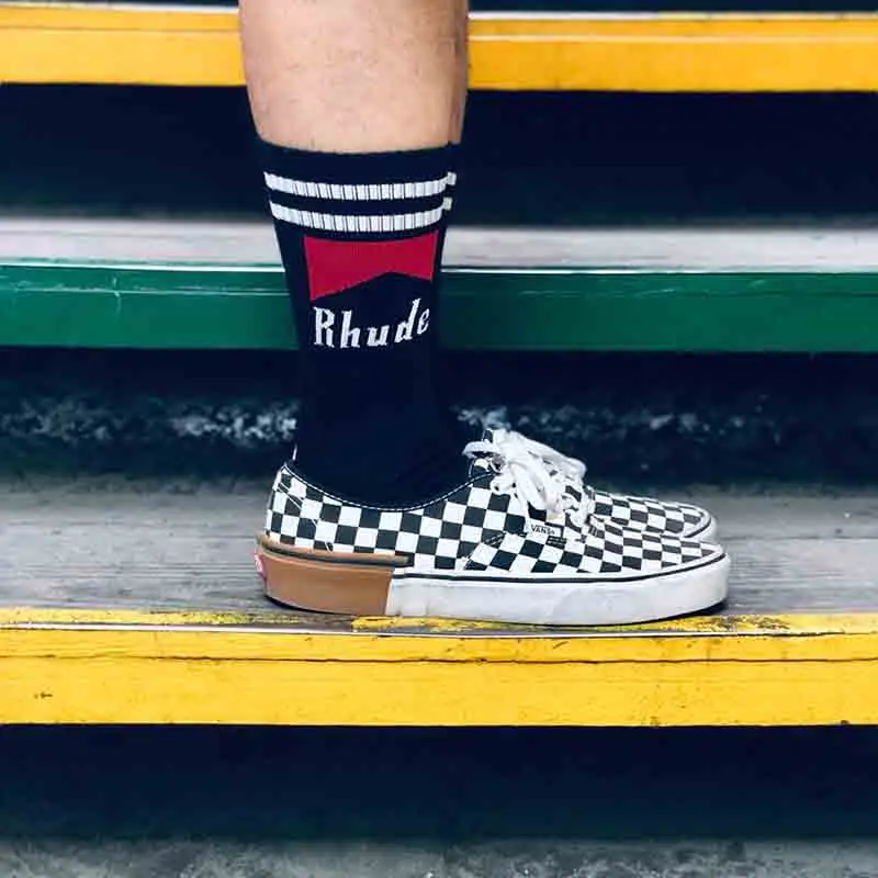 RHUDE носки для мужчин и женщин хип-хоп Rhude трубчатые носки для колледжа Ветер Rhude wild doodle носки