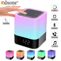 wireless bluetooth speaker lamp with led touch night lightclockmp3rgb multi color changing night lights all in 1