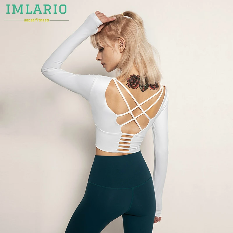 Сексуальный укороченный топ с перекрестной спинкой для спортзала и тренировок