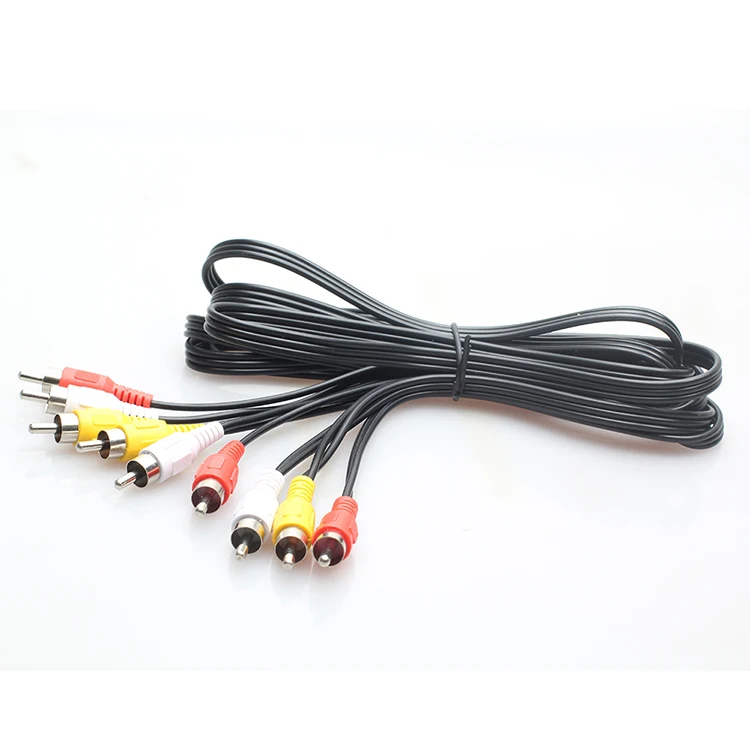 ТВ приставка Lotus красная белая желтая одна точка два RCA 3 штекера на 6 AV аудио и