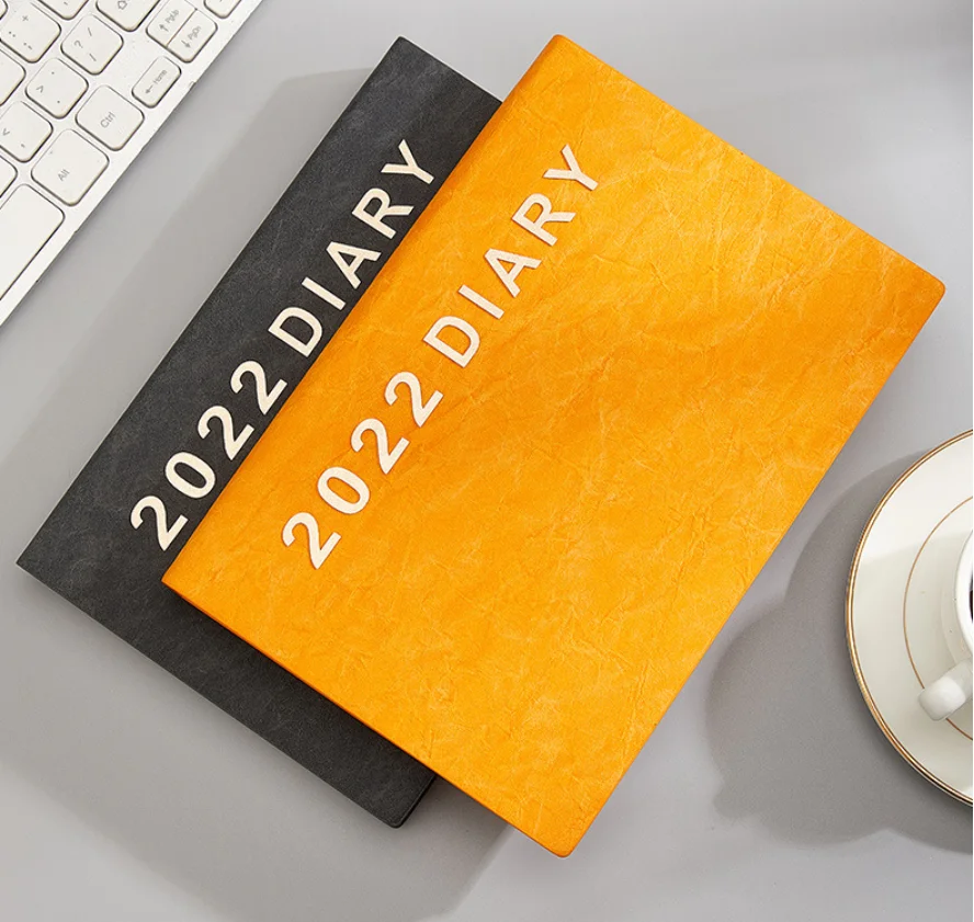 

English Embossed Pu Leather Time Planning Notebook 2022 Agendas In Spanish Time Management Planners Learning Office Stationery