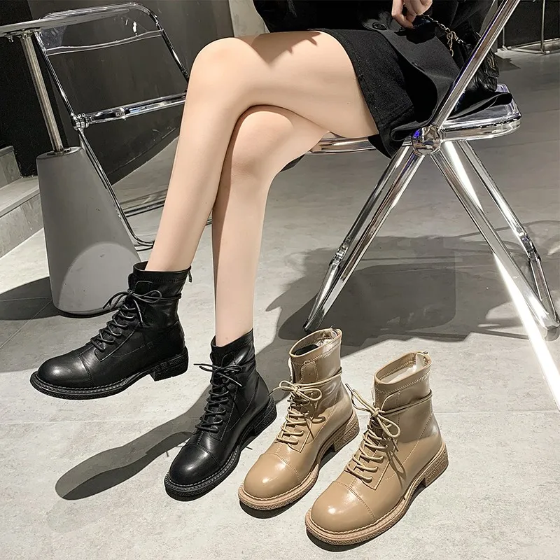 

Martin Boots Women's British Style 2021 Autumn And Winter New Thick-soled Low Boots Fashion Casual Women Online Celebrity Short