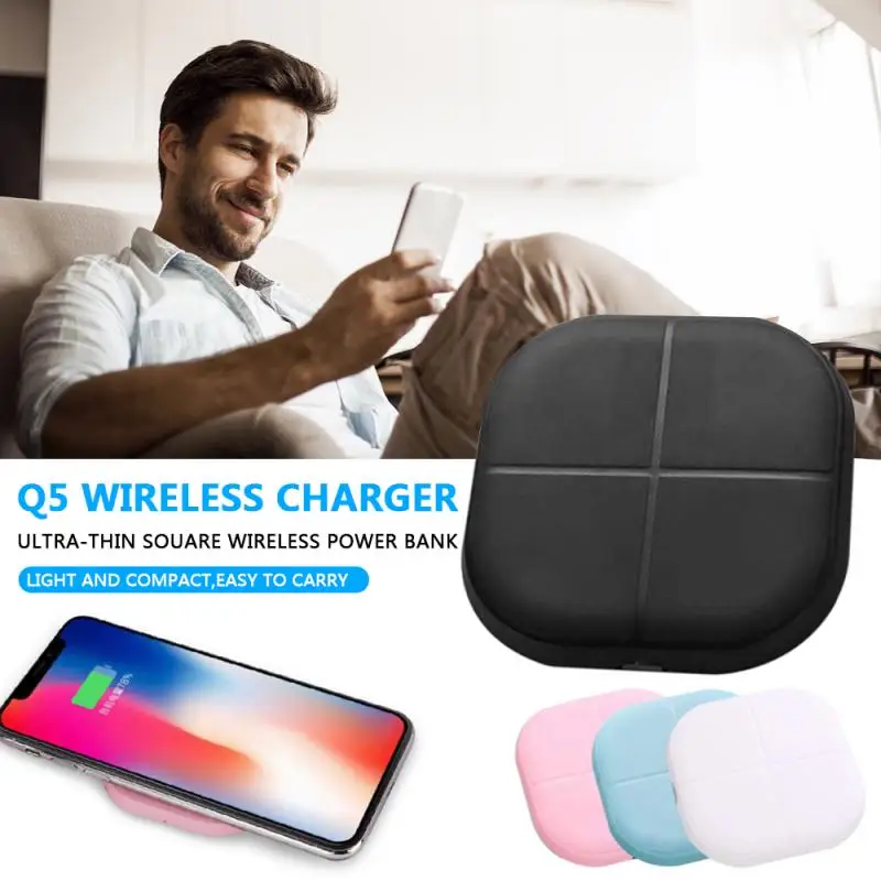 

Mini Square Portable Power Bank Fast Charging For Huawei QI Wireless Charger For Samsung S10 Plus S10e IPhone X XS XR 8