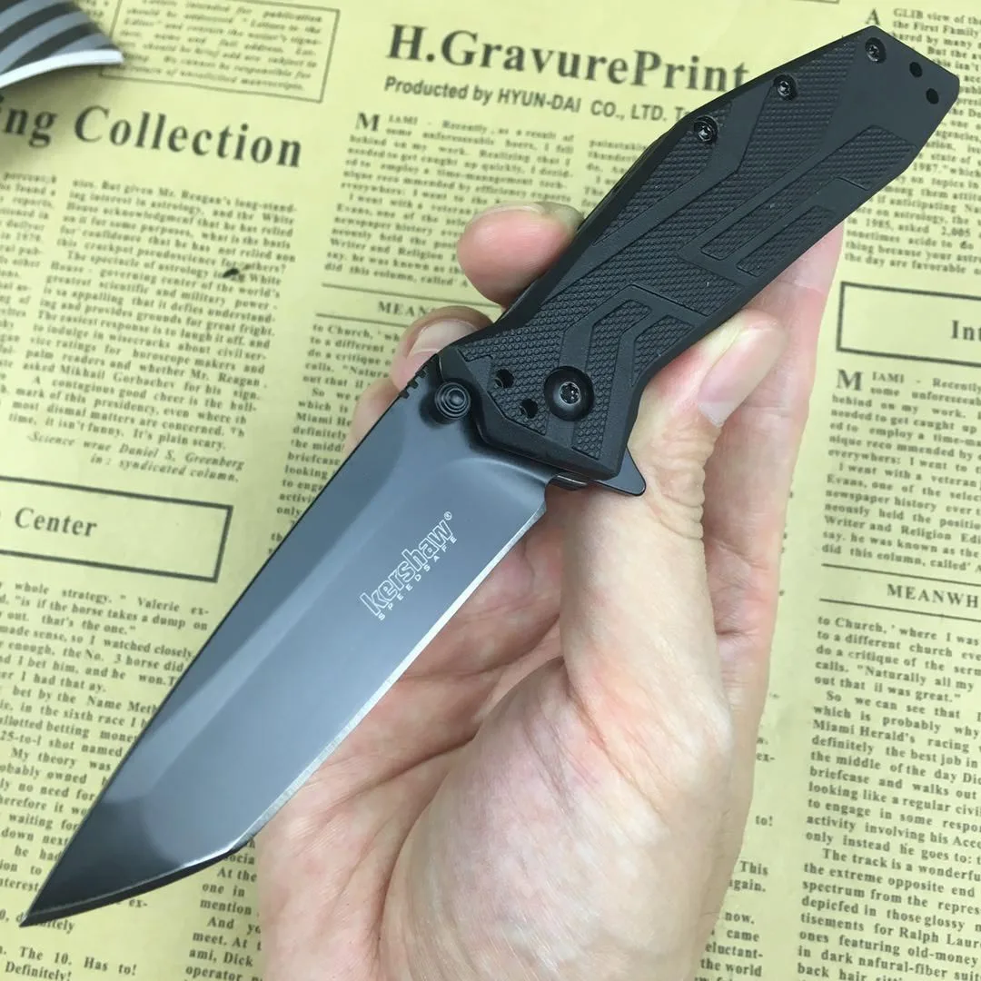 

120PCS KERSHAW 1990 Folding Knife Outdoor EDC Pocket Camping Knife 58-59 HRC 8Cr13Mov High Sharp Tactical Survival Knives Black