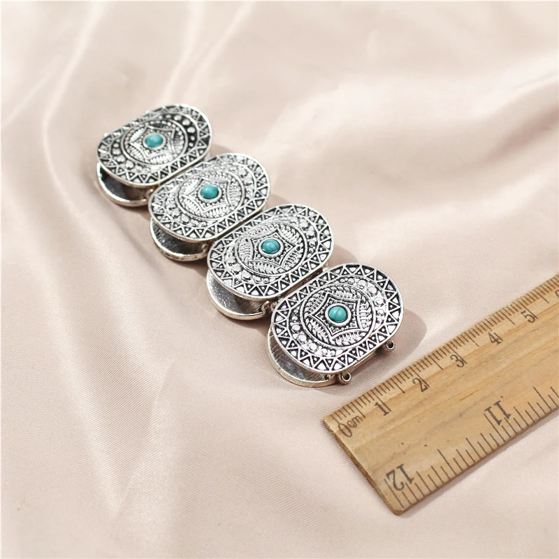 

Antique Style Wide Adjustable Bracelet Bangles for Women Female Bohemia Green Stones Party Vacation Bracelet Boho Jewelry