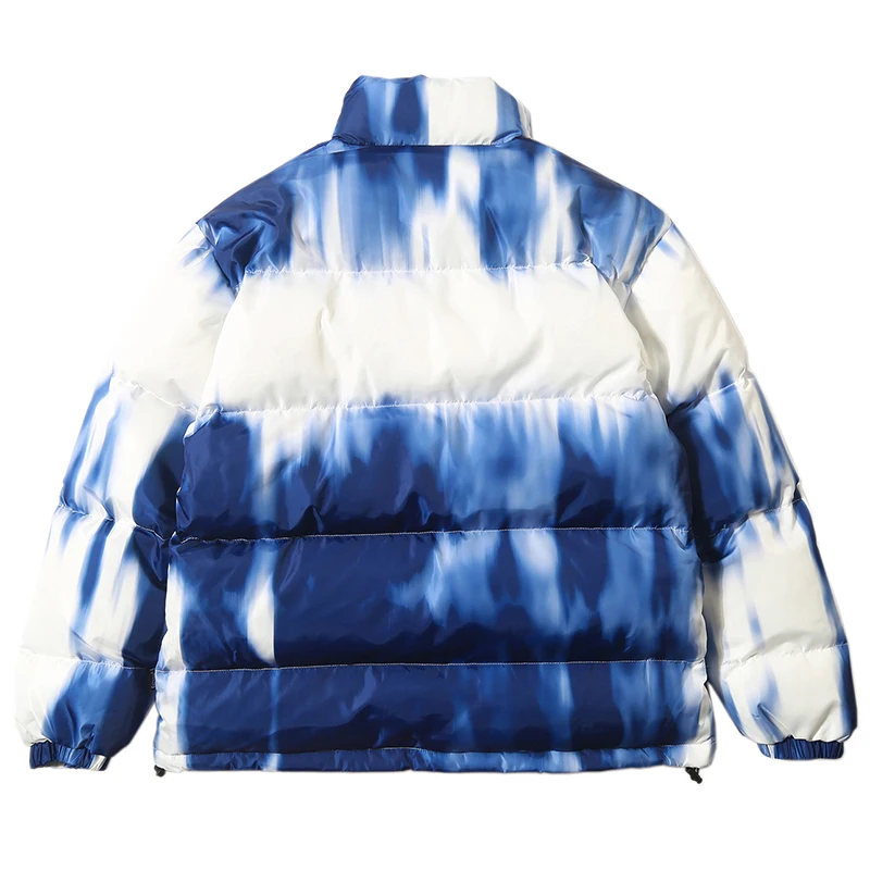 Иллюзия Tie Dye Puffer стеганая зимняя куртка мужская парка хип-хоп уличная куртка пуховик пальто Верхняя одежда ветровка мужская верхняя одежда