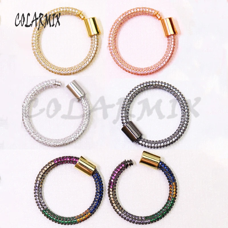 

6 шт. круглых бриллиантов из Циркония Аксессуары для ювелирных изделий Подвески с застежкой модные ювелирные изделия для женщин 50936