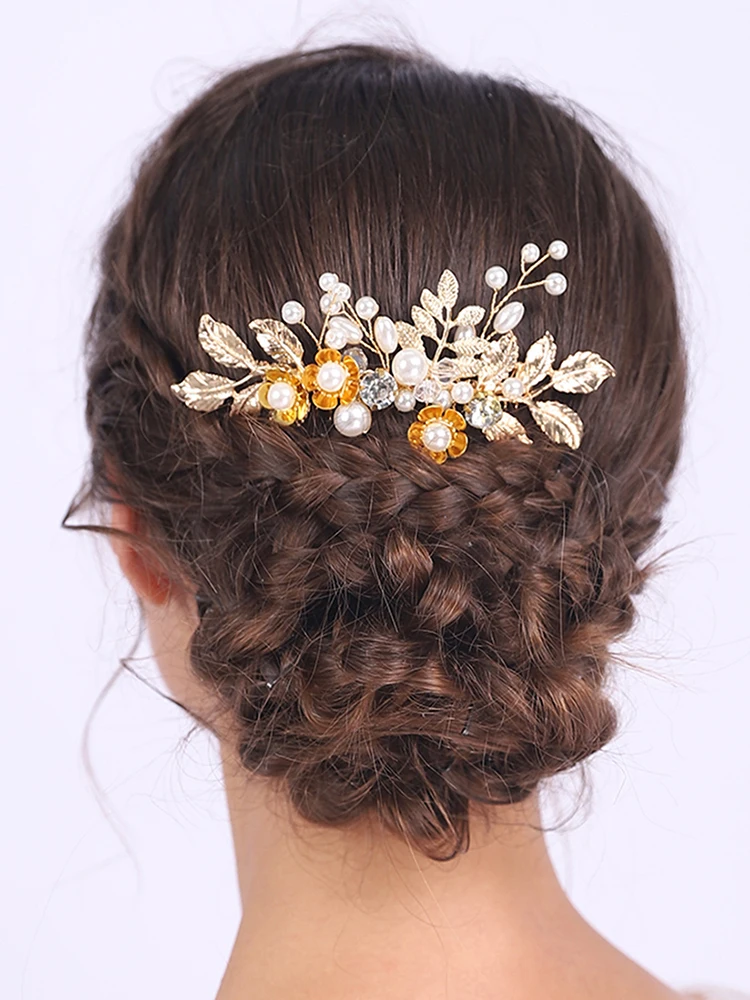Винтажные Украшения для волос с золотыми цветами и искусственными Богинями