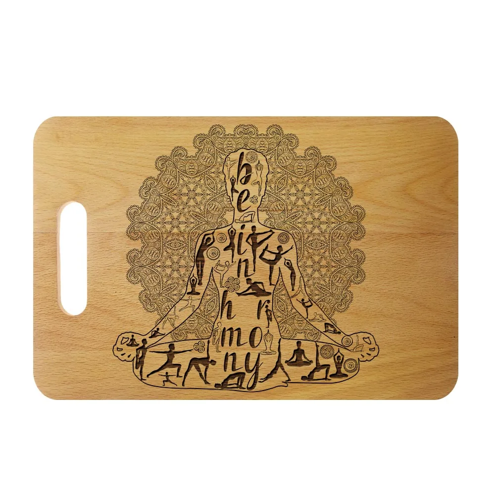 Lotus поза йоги кухонное деревянное бамбуковое разделочная доска Женская Йога