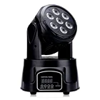 Подвижный мини-светильник 7x12 Вт, 4 в 1, светодиодный прожектор, 914 каналов, для диджеев