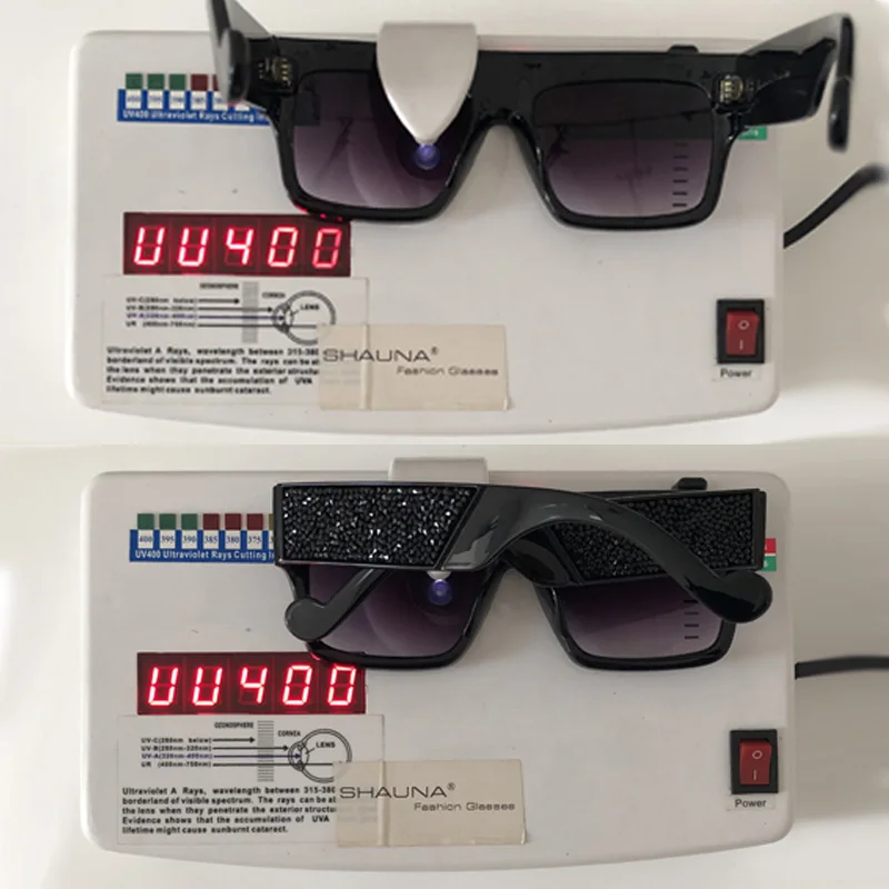 Женские и мужские большие квадратные очки SHAUNA солнцезащитные с декоративными