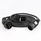 Зарядный кабель для электромобиля 22 кВт, 32 А, 3-фазный шнур для электромобиля для автомобильной зарядной станции, тип 2 штекер Мама-папа IEC 62196