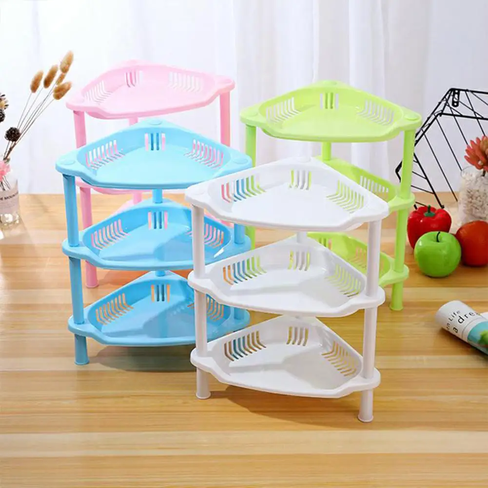 

3 Layer Square Triangular Corner Bathroom Storage Rack Space Saving Sundries Holder Organizer For Kitchen Shower Room Toilet